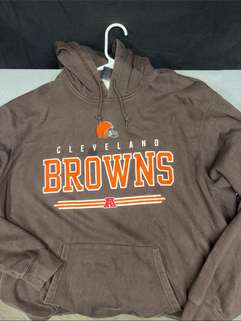 NFL Cleveland Browns Brown Pullover Hoodie with Orange & White Logo